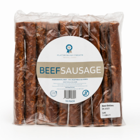 Platinum Pet Treats - The Sausage: Beef (Pack of 10)