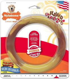 Nylabone Power Chew Ring Dog Toy Bacon Cheeseburger Flavor Large