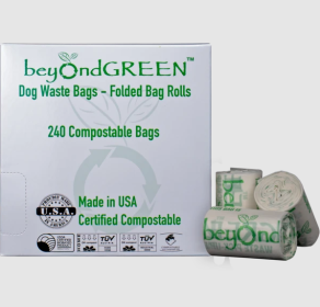 beyondGREEN Dog Waste Bags - 3 Folded Rolls - 45 Bags