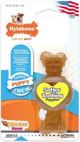 Nylabone Puppy Chew Textured Ring & Bone - Chicken Flavor