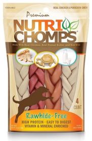 Premium Nutri Chomps Rawhide Free Chicken, Peanut Butter, Milk Dog Treats