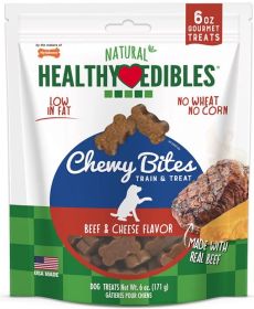 Nylabone Natural Healthy Edibles Beef & Cheese Chewy Bites Dog Treats