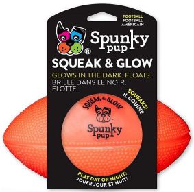 Spunky Pup Squeak and Glow Football Dog Toy Assorted
