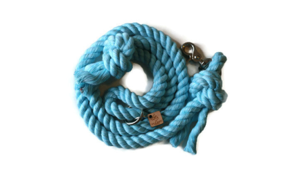 Knotted Rope Dog Leash (Color: Aqua, size: Traffic Lead (2 ft))