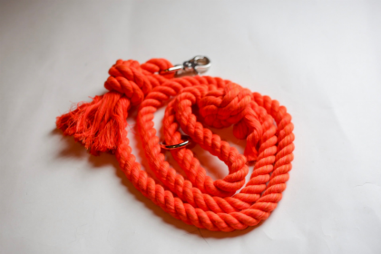 Knotted Rope Dog Leash (Color: Orange, size: 4 ft)