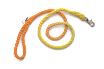 Rope Dog Leash (Color: Orange and Yellow, size: Traffic Lead (2 ft))