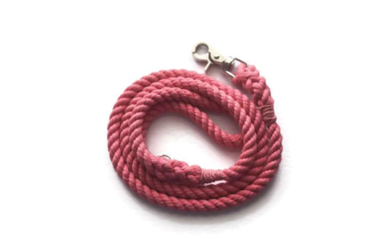 Single Color Rope Dog Leash (Color: Pink, size: 5 ft)