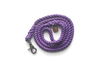 Single Color Rope Dog Leash (Color: purple, size: 5 ft)