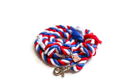 Knotted Rope Dog Leash (Color: American, size: Traffic Lead (2 ft))