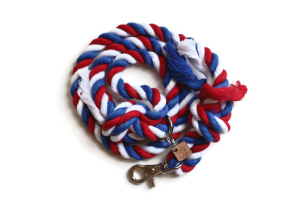 Knotted Rope Dog Leash (Color: American, size: 5 ft)