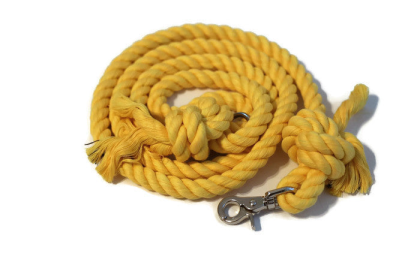 Knotted Rope Dog Leash (Color: Yellow, size: Traffic Lead (2 ft))