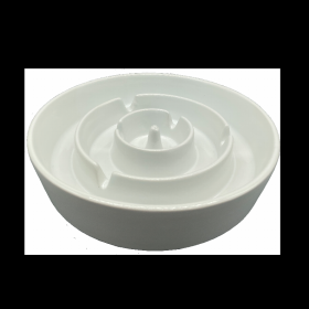 Pet Ceramic Slow Feeder Bowl (Color: White)
