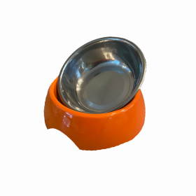 Cutie Ties Dog Bowl (Color: Orange, size: small)