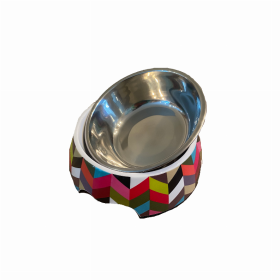 Cutie Ties Dog Bowl (Color: Picasso, size: medium)