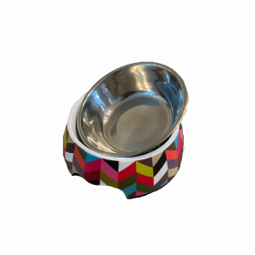 Cutie Ties Dog Bowl (Color: Picasso, size: medium)