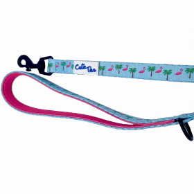 Cutie Ties Fun Design Dog Leash (Color: Flamingo Miami Vice, size: small)