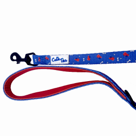 Cutie Ties Fun Design Dog Leash (Color: Red/White/Bones, size: large)