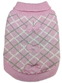 Fashion Pet Pretty in Plaid Dog Sweater Pink (size: XX-Small)