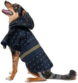 Fashion Pet Polka Dot Dog Raincoat Navy (size: large)