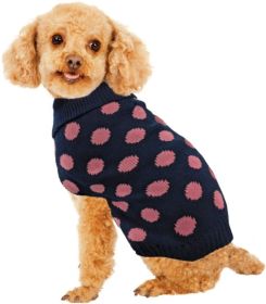 Fashion Pet Contrast Dot Dog Sweater Pink (size: small)
