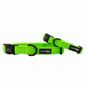 Sassy Woof Dog Collars (Color: Neon Green, size: large)