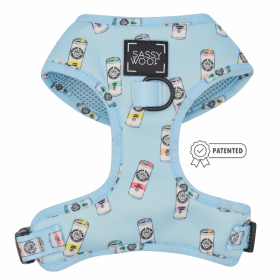 Adjustable Harness (Color: Woof Claw- Sassy Seltzer, size: large)