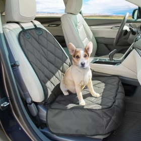 GOOPAWS Dog Front Car Seat Cover, Waterproof, Scratch Proof & Non Slip, Durable Pet Front Car Seat Cover for Trucks, SUV (Color: grey, size: 40" L x 20.5" W)
