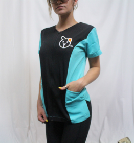 Grooming Smocks - Color Variety (Color: Black/Turquoise, size: 2XL)