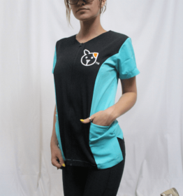 Grooming Smocks - Color Variety (Color: Black/Turquoise, size: 2XL)