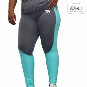 FurResist Leggings (Color: Gray and Turquoise, size: LG)