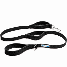 Standard Three Handle Leash - 5 ft. (Color: Black, size: 5ft)