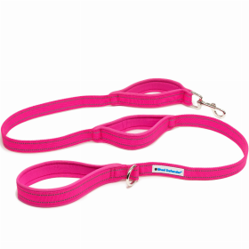 Standard Three Handle Leash - 5 ft. (Color: Pink, size: 5ft)
