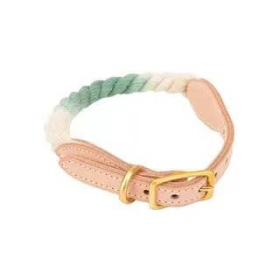 Luxe Royal Leather Rope Collar (Color: Hazel Green)