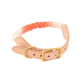 Luxe Royal Leather Rope Collar (Color: Pumpkin Love)