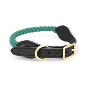 Luxe Royal Leather Rope Collar (Color: Sea Turtle)