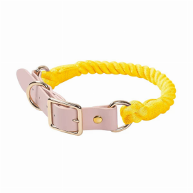 Luxe Royal Leather Rope Collar (Color: Lemon Squeeze)