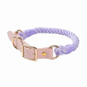 Luxe Royal Leather Rope Collar (Color: Purple Love)