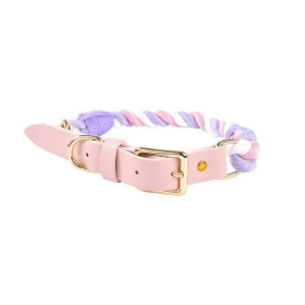 Luxe Royal Leather Rope Collar (Color: Unicorn Love)