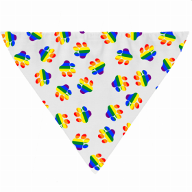 Dog Bandana (Color: Rainbow Paw Prints, size: large)