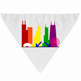Dog Bandana (Color: Chicago Pride Skyline, size: small)