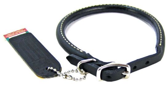 Circle T Pet Leather Round Collar - Black (size: 14" Neck)