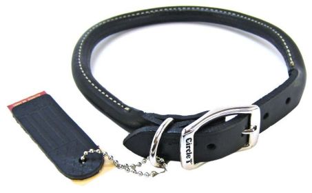 Circle T Pet Leather Round Collar - Black (size: 18" Neck)