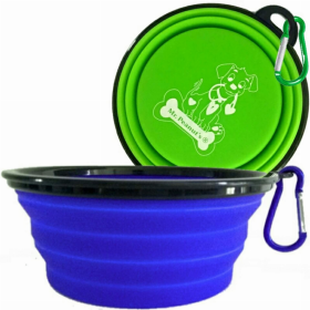 Collapsible Silicone Travel Bowls (size: XL 34oz (for Larger Pets))