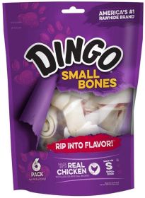 Dingo Meat in the Middle Rawhide Chew Bones (size: Small - 4" (6 Pack))