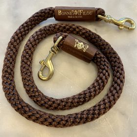 Rope Leash (Color: Brown w/ Brown Leather Sleeve)