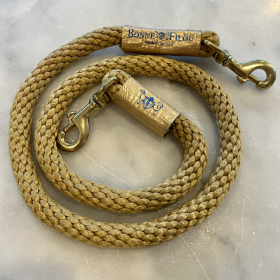 Rope Leash (Color: Tan w/ Champagne Leather Sleeve)