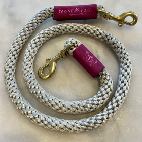 Rope Leash (Color: Silver Gray w/ Fuchsia Leather Sleeve)