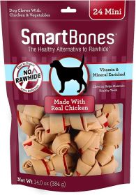 SmartBones Chicken & Vegetable Dog Chews (size: Mini - 2" Long - Dogs under 20 Lbs (24 Pack))