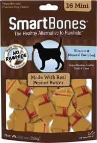 SmartBones Peanut Butter Dog Chews (size: Mini - 2" Long - Dogs under 20 Lbs (16 Pack))
