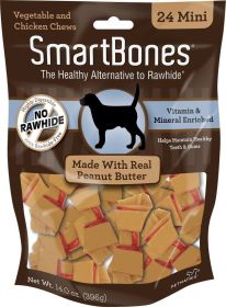 SmartBones Peanut Butter Dog Chews (size: Mini - 2" Long - Dogs under 20 Lbs (24 Pack))